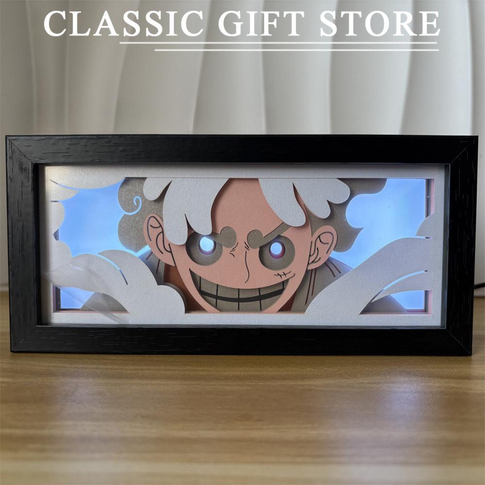 Black Photo Frame Kaneki Ken Cartoon Paper Carving 3D Anime Lamp LED Light Box Action Figure Room Decoration Lamp Christmas Gift