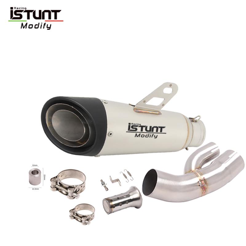 For BMW S1000XR 2015 2016 2017 2018 2019 Carbon Fiber Muffler Mid Link Pipe Motorcycle Exhaust Escape Full System 51mm DB Killer