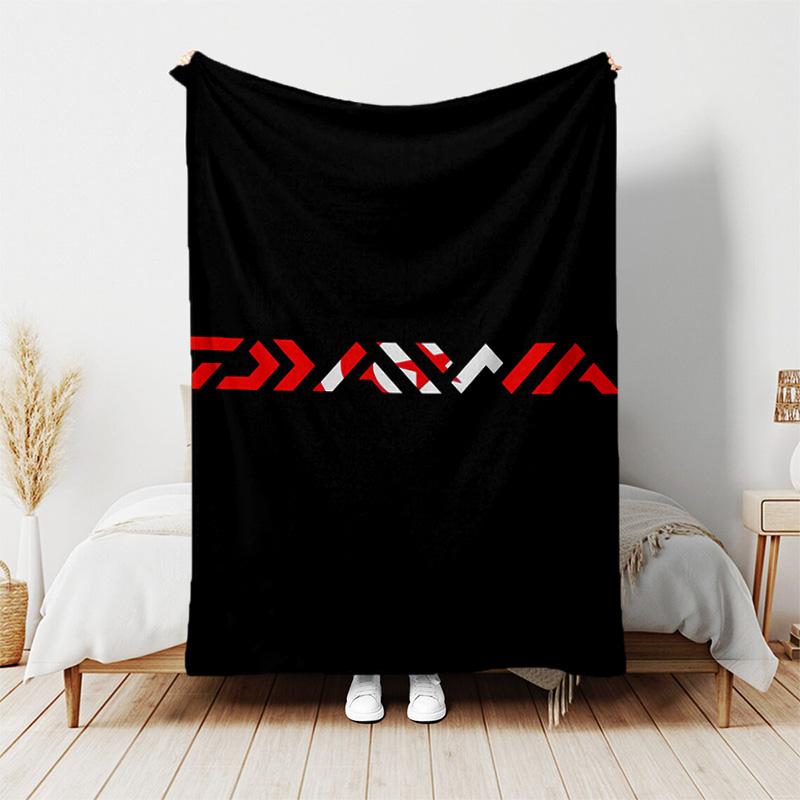 Fishing D-Daiwa printed throw blanket—lightweight,soft,warm;versatile blanket for all seasons—perfect as &air-conditioning throw,nap blanket