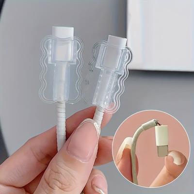 1 stuks Transparante TPU Oplaadkabelbeschermer voor Apple & Android Flexibele, Duurzame Sleeve om Breuk & Loskoppeling te Voorkomen Kabelbeschermers voor Opladers