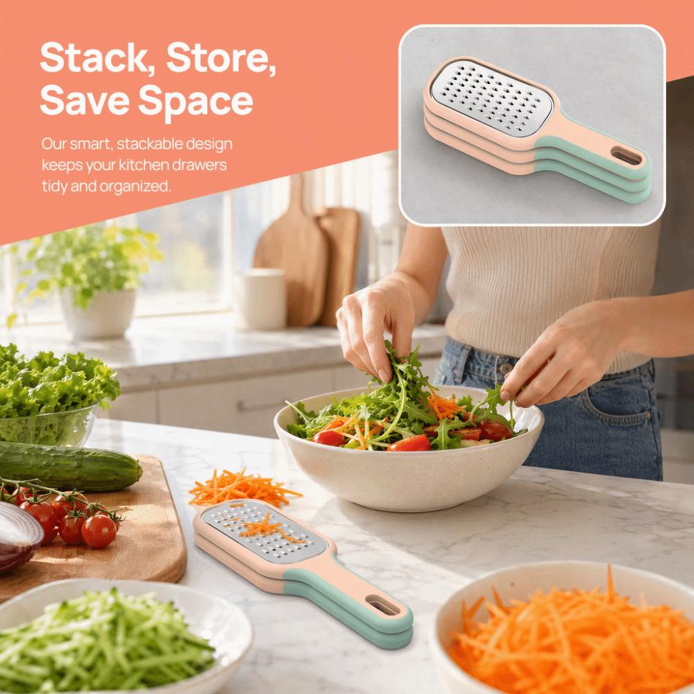 3pcs/set Handheld Vegetable Grater Stackable Ginger Garlic Zester Cheese Grater Radish Grating