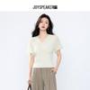 JOY SPEAKER Stylish Short-Sleeve V-Neck Blouse