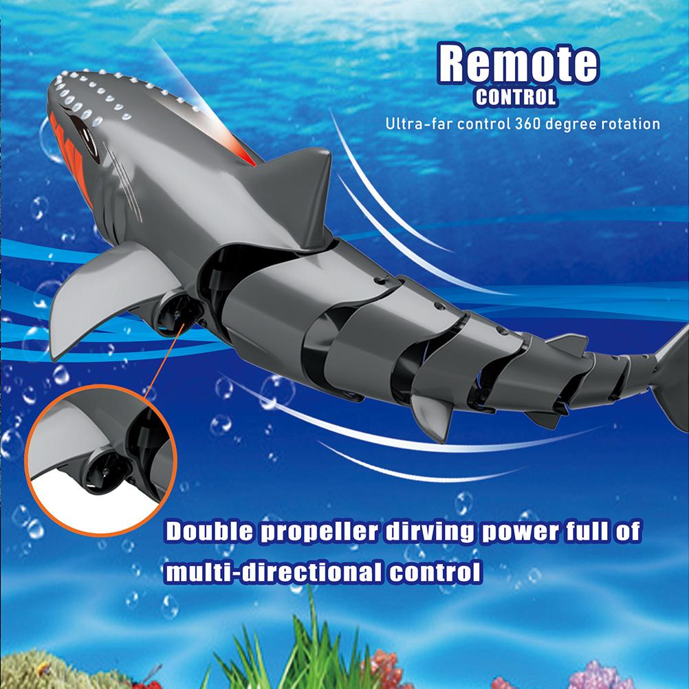 Remote Control Shark Toy 2.4GHZ RC Simulation Shark Toy for Swimming Pool Bathroom Bathtub Water