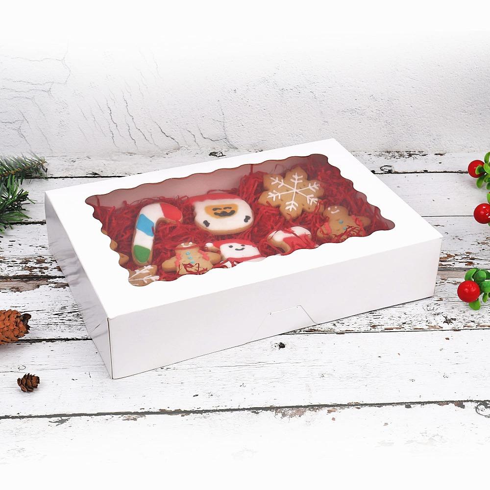 10pcs White Gift Boxes with Window Treat Box Auto-Popup Paper Gift Packaging Box for Gift Giving Birthdays Weddings Christmas New Year Parties