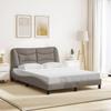 Bed Frame with LED Lights without Mattress  Hvar  Taupe 120x200 cm Fabric