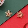 Fashion Colorful Snowflake Stud Earrings for Women Charm Rhinestone Snow Flower Earring Girls Christmas Holiday Party Jewelry