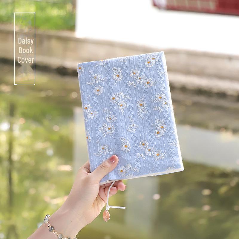 

Qian Li Handmade Daisy Cloth A5 Регулируемая обложка для книги для блокнотов Blue daisy