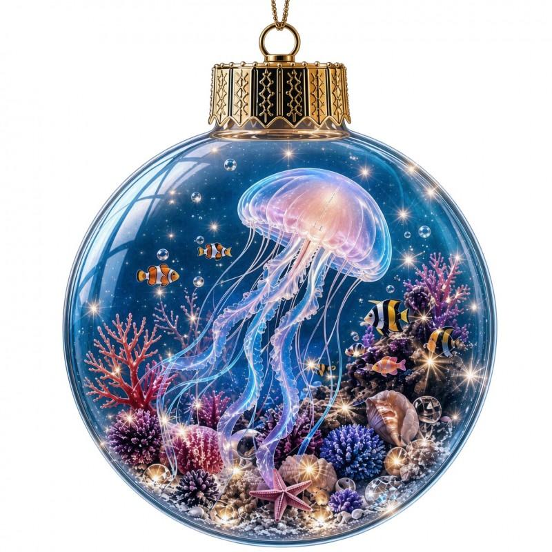 3D Kristallen Kerstversiering Bal Boom Hangend Decor - Acryl Feestdecoratie Semi-Handgemaakt Amerikaanse Stijl