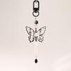Black Butterfly Bead Pendant Phone Charm Straps Y2K Lanyard Purse Accessories