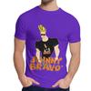 Rundhals Johnny Bravo Brille Cartoon T-Shirt Grafikdruck Unisex Reines Baumwoll-T-Shirt Heiß