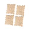 4Pcs Beautiful Flower Pattern Wood Carved Applique Furniture Decoration Garden Door Accessories