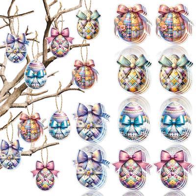 10pcs Easter Egg Decoration Small Hang Tag, Rabbit Carnival Party Decoration, Easter Egg Gift Label Decoration, Home Decoration.