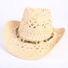 Popular sombrero de vaquero occidental hueco clásico europeo y americano, moda para hombre y mujer, sombrero de paja transpirable para vacaciones, protección solar