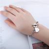 European and American Titanium Steel Ladies O-shaped Chain Love Motto Couple Rose Gold Lock Design Bracelet Gift