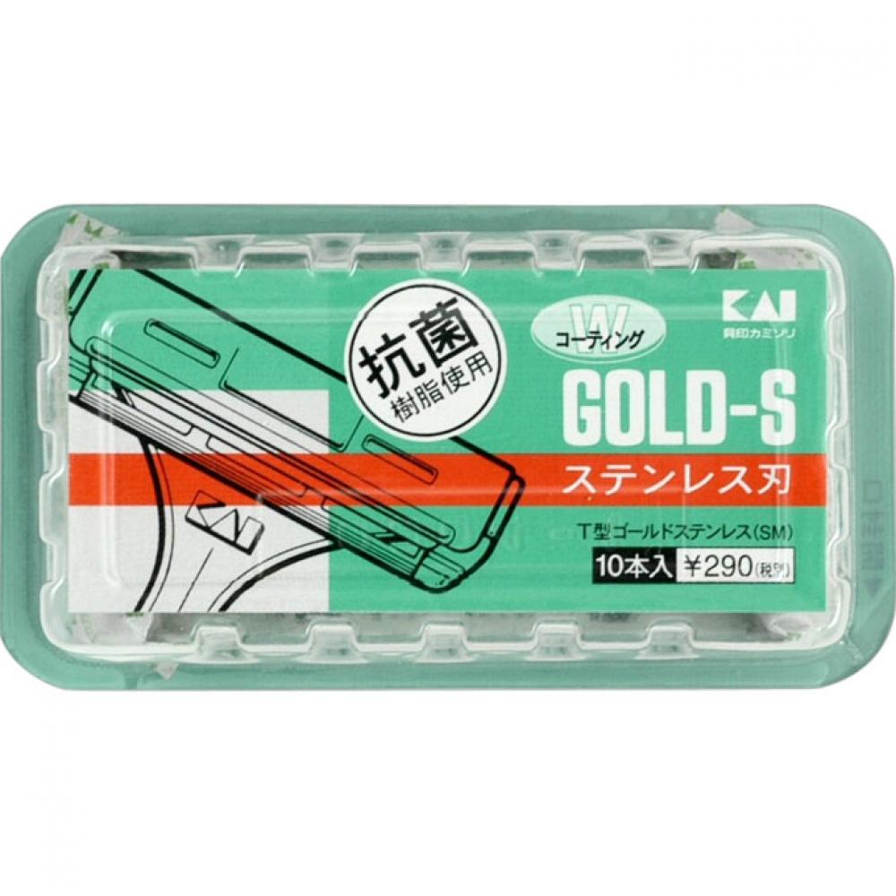 

Kaisin Razor T Type Gold sTainless sTeel 10 Piece Kaiji Razor