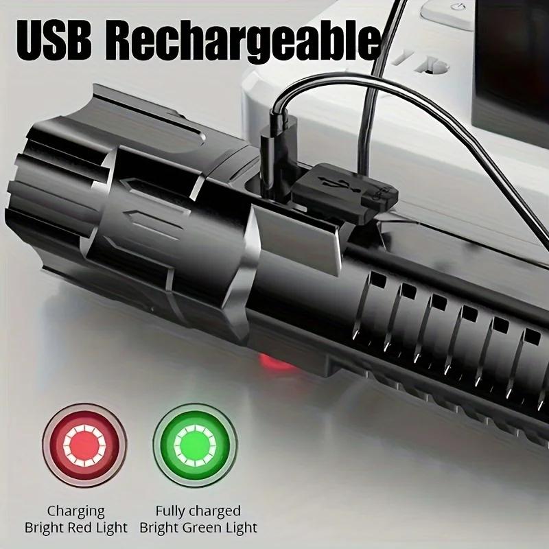 Super Bright 1000LM Rechargeable LED Flashlight Handheld Powerful Zoomable Waterproof Torch for Emergency Camping