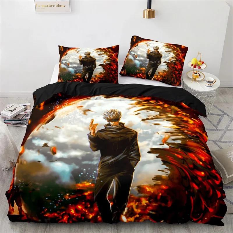 Anime Jujutsu Kaisen Satoru Gojo Soft Duvet Cover Set King Quen Double Ful Twin Single Sized Dimensions For Children Kids Tens Beding Set