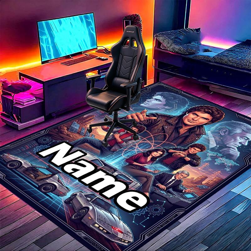 Custom Name Personalized Knight Rider Print Carpet, Versatile Home Decor Rug, for Playroom, Apartment, Balcony, Entryway, Hallway Gift