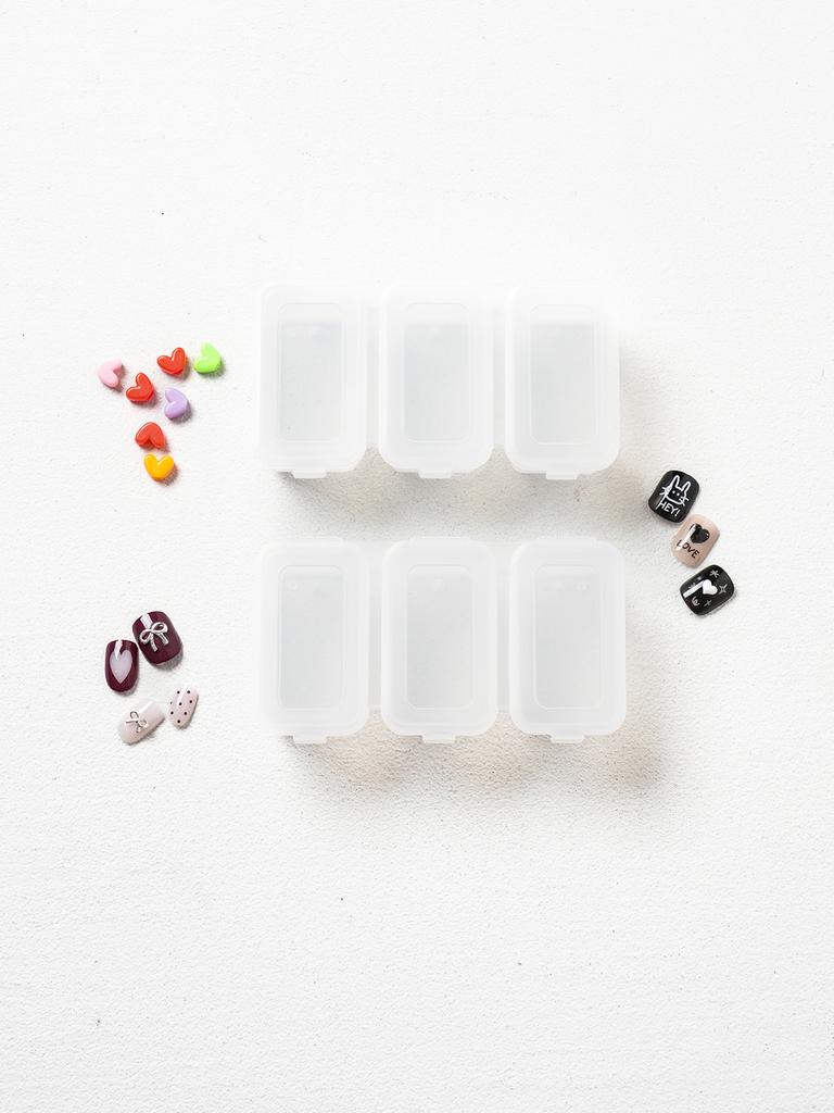 Japanese 3-Compartment Nail Art Parts Storage Case - 2 Pack