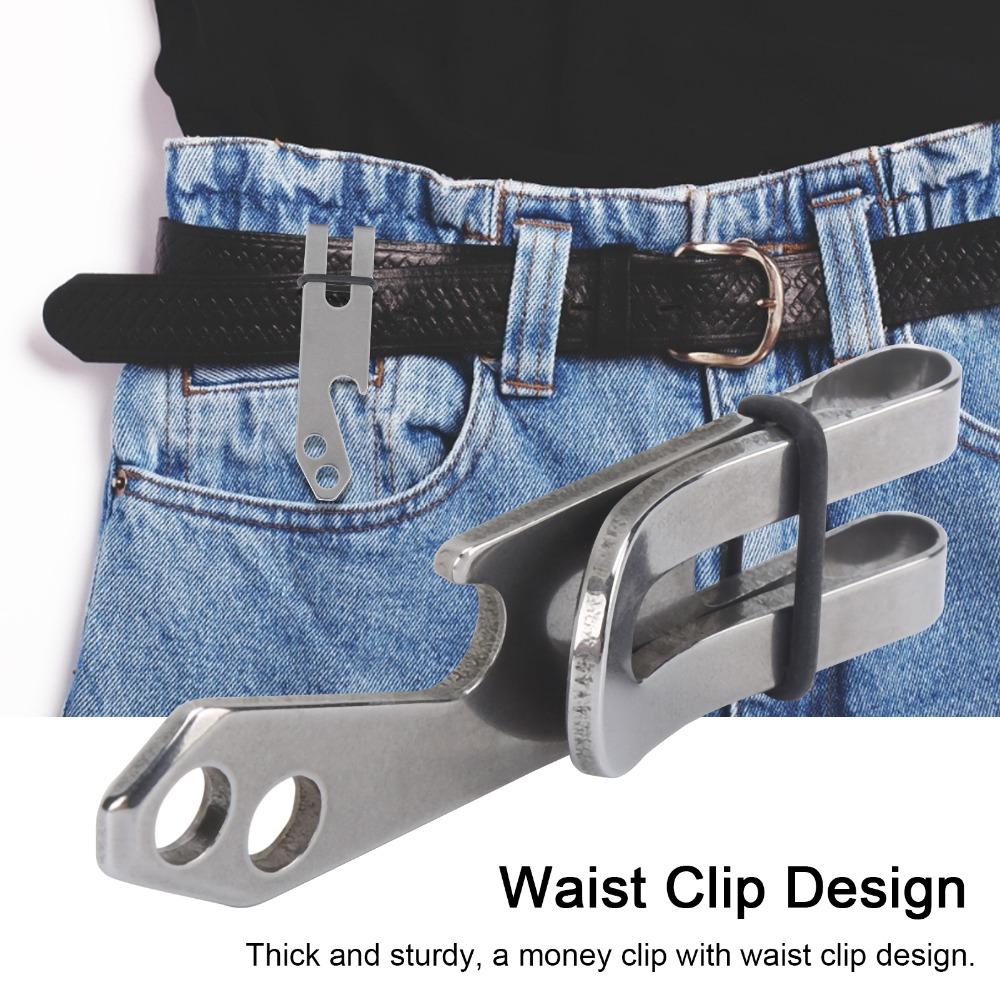 Double-Sided Suspension Belt Clip Stainless Steel Keychain Clip Durable Belt Clip  Hiking