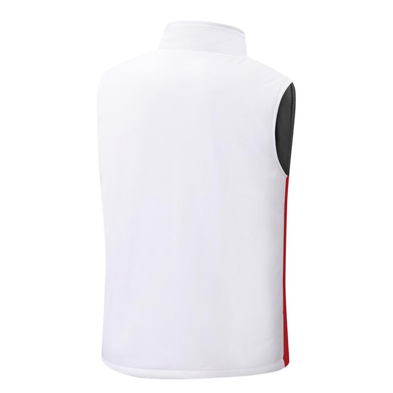 Unisex Color-Blocked Martial Arts Coach Vest with Stand Collar for Autumn/Winter.