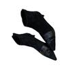 2025 French Suede Splicing Pointed Thin Heel Short Boots Women's Autumn and Winter New Fashionable Versatile Rear Zipper Short Boots