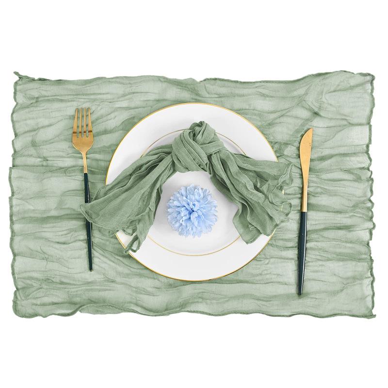 6PCS Gauze Cheesecloth Napkins for Wedding Boho Gauze Table Napkins Serving Table Placemats Decor Dinner Towel Cocktail Napkins