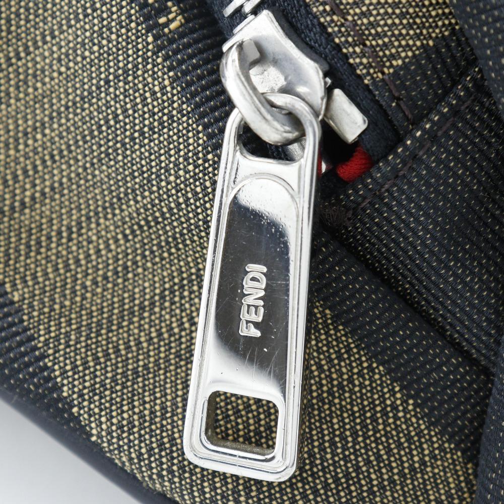 FENDI Pecan Stripe Waist bag 7VA446 body bag Brown Nylon canvas unisex Used