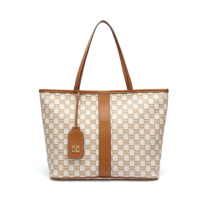 High-end Large-capacity Monogram Hand-held Tote Bag, Fashionable and Trendy Large-capacity Shopping Bag, Casual Single-shoulder Armpit Bag