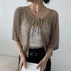 New ArrivalS Open Run Women S Open Cardigan Ribbon Short Sleeve Knit
