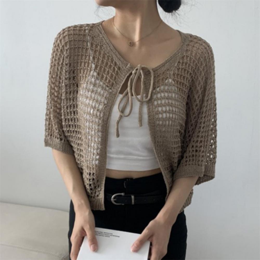 New ArrivalS Open Run Women S Open Cardigan Ribbon Short Sleeve Knit