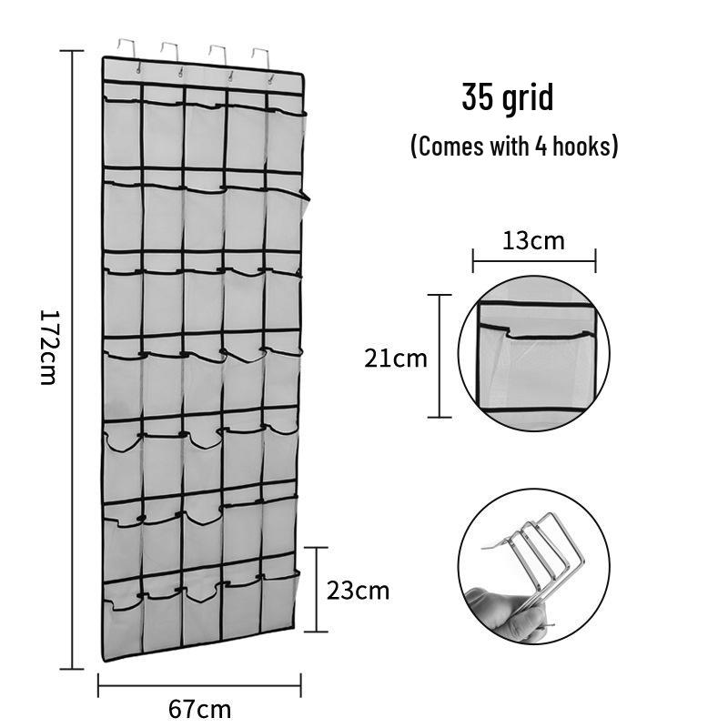 Kancalı 35 Bölmeli Kapı Üstü Ayakkabı Saklama Çantası