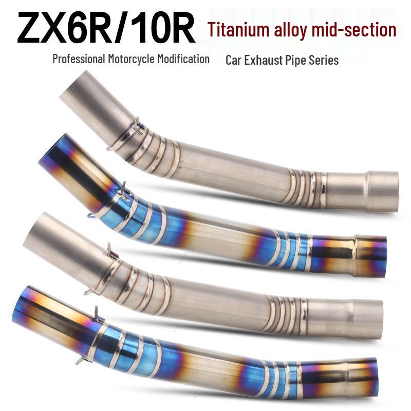 ZX6R/ZX10R Titanium Alloy Mid-Pipe Connector for Non-Destructive Motorcycle Modification