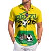 Men’s Short Sleeve Button Down Shirt with Soccer Print Casual Striped Design Lightweight Material Relaxed Fit for Daily Wear