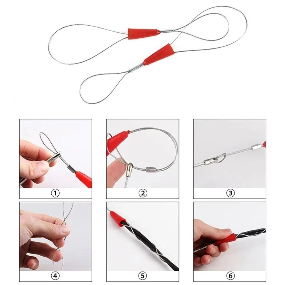 Rubber Thread Wire Puller Perforated Tube Fish Tape Fastener Cable Puller Lightweight Glove