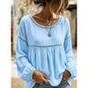 JPNTKY Women's Fashion Casual Long Sleeve O-Neck Blouses & Shirts