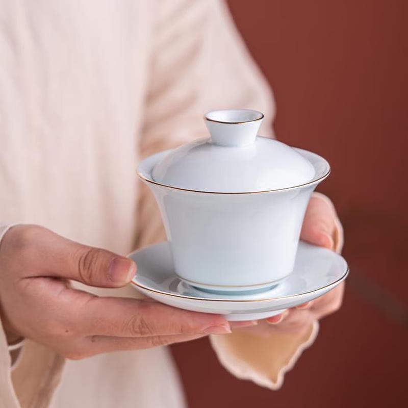 Celadon Gold-Painted Ceramic Kung Fu Tea Set