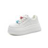 Leather little white shoes women's spring new trend buckle decorative board shoes thick sole height small casual shoes