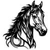 Horse Head Metal Wall Art, Black Farmhouse Decor for Living Room Bedroom Office Outdoor
