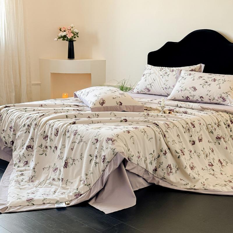

New Class A Soft and Comfortable Breathable Printed Summer Quilt Four-Piece Set Air Conditioning Quilt Summer Quilt Kit 150x200cm 4pcs
