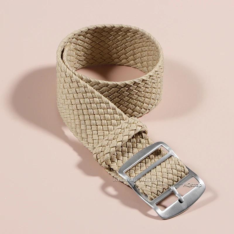 

Fabric Woven Bracelet for Perlon Watch Band Replacement Wristband Nylon Strap Watchband 14mm 16mm 18mm 20mm 22mm Sport Band 14mm&no logo бежевый
