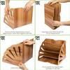 Organisateur de fichiers - AIMOONSA - Forme éventail 5 couches - Bois écologique - Clips PP inclus - 34×28×28 cm
