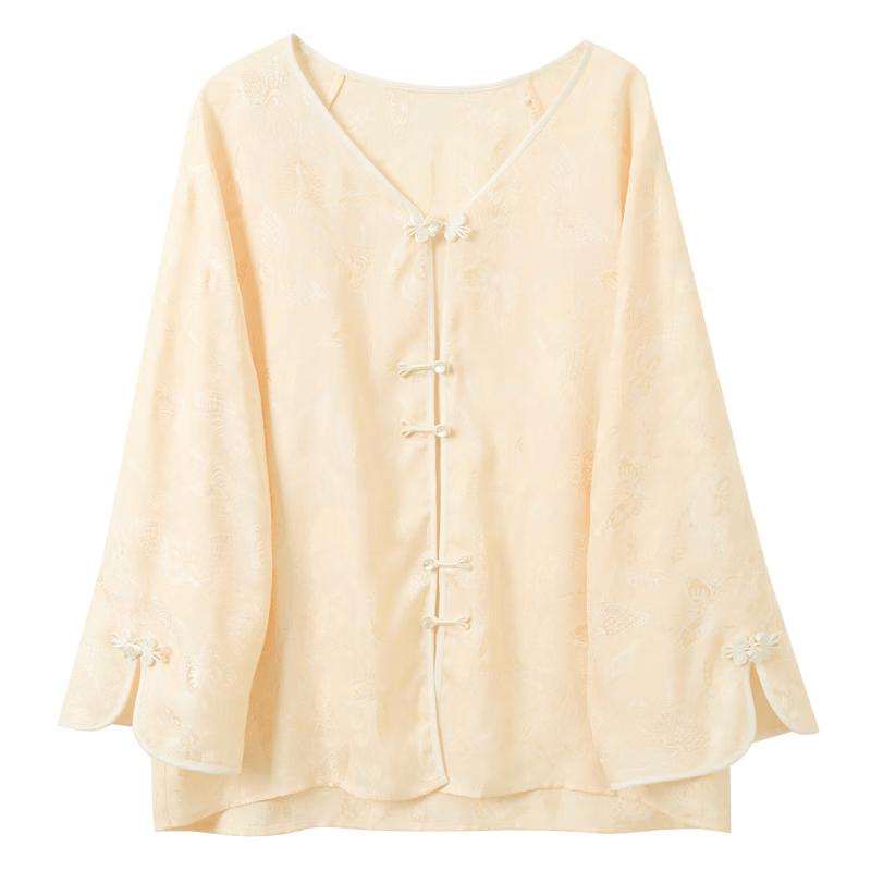 SanCai 2026 Summer Butterfly Jacquard Button Cardigan S
