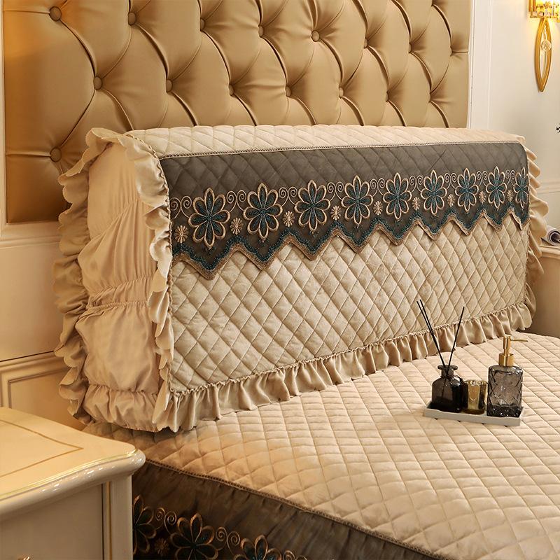 Короткий плюшевый стеганый чехол на изголовье «все включено» кружевной чехол на голову — фото 14