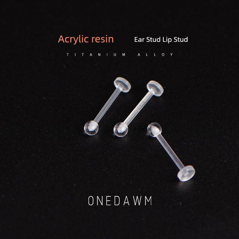 

Medical Acrylic-Based Resin Invisible See through Plastic Earing Labret Anti-Allergy Ear Piercing Student Flats Nail Nose Stud [3 Pack] 3mm Ball + Rod 1.2mm * Rod Length 6mm