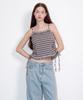 OPENING SUNSHINE Check Side String Sleeveless Top Brown