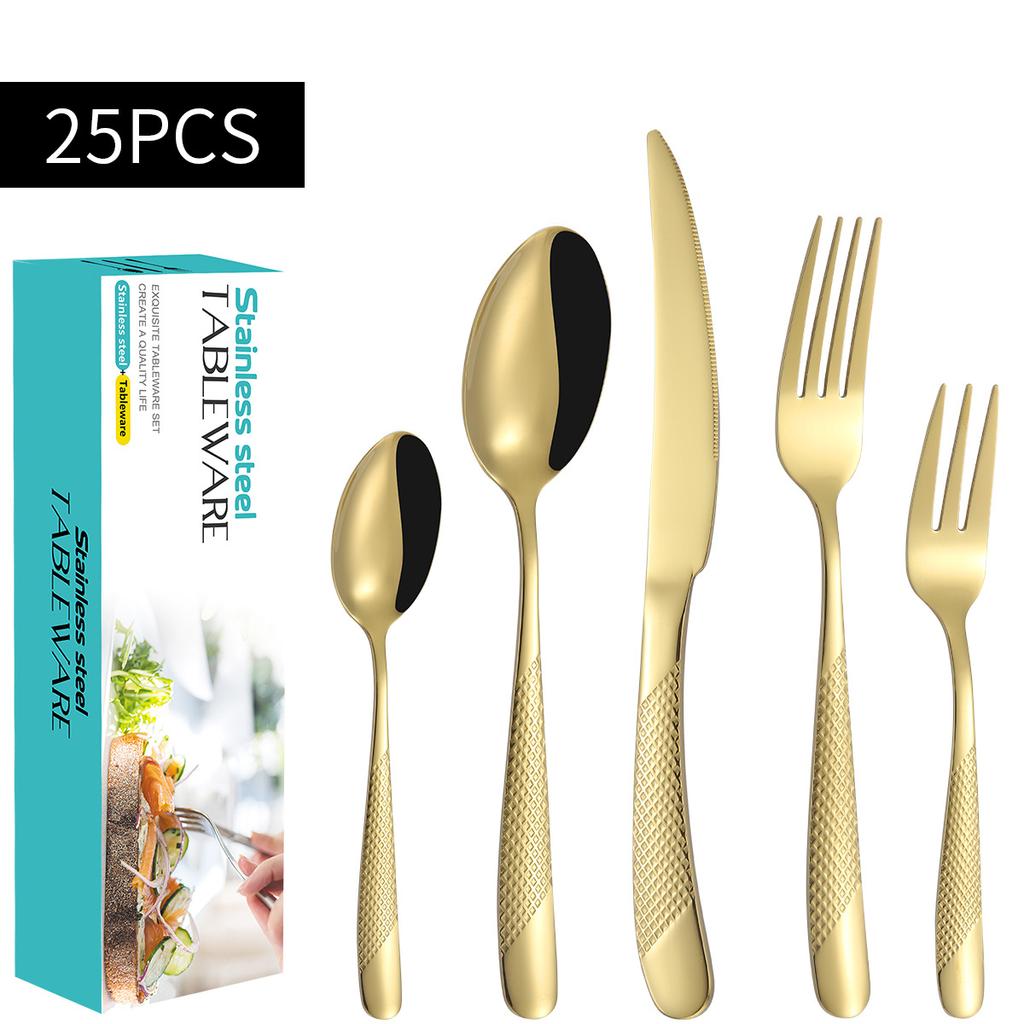 Stainless Steel Tableware Suit Steak Knife, Fork and Spoon 20/30 Pieces Suit Five Main Pieces Tableware