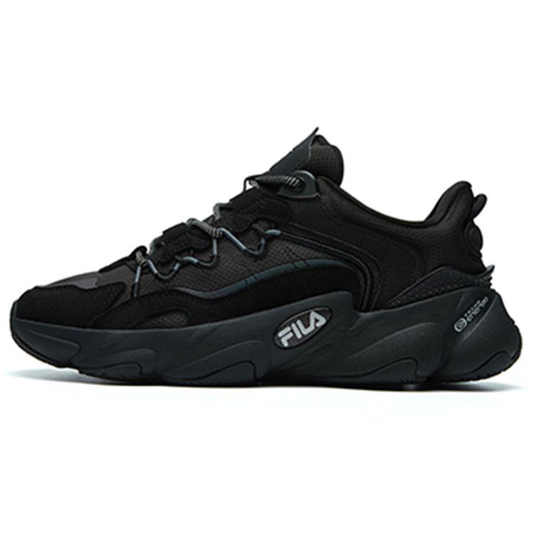 FILA Heritage Running Retro Fashion Versatile Synthetic Leather Low Top Casual Running Shoes Women sneaker Black F12W141105FBK