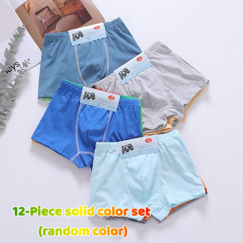 

12 пар детского хлопкового нижнего белья для мальчиков - шорты-боксеры и трусы с мультяшным принтом - удобные и забавные модели для повседневной носки 160cm разноцветные