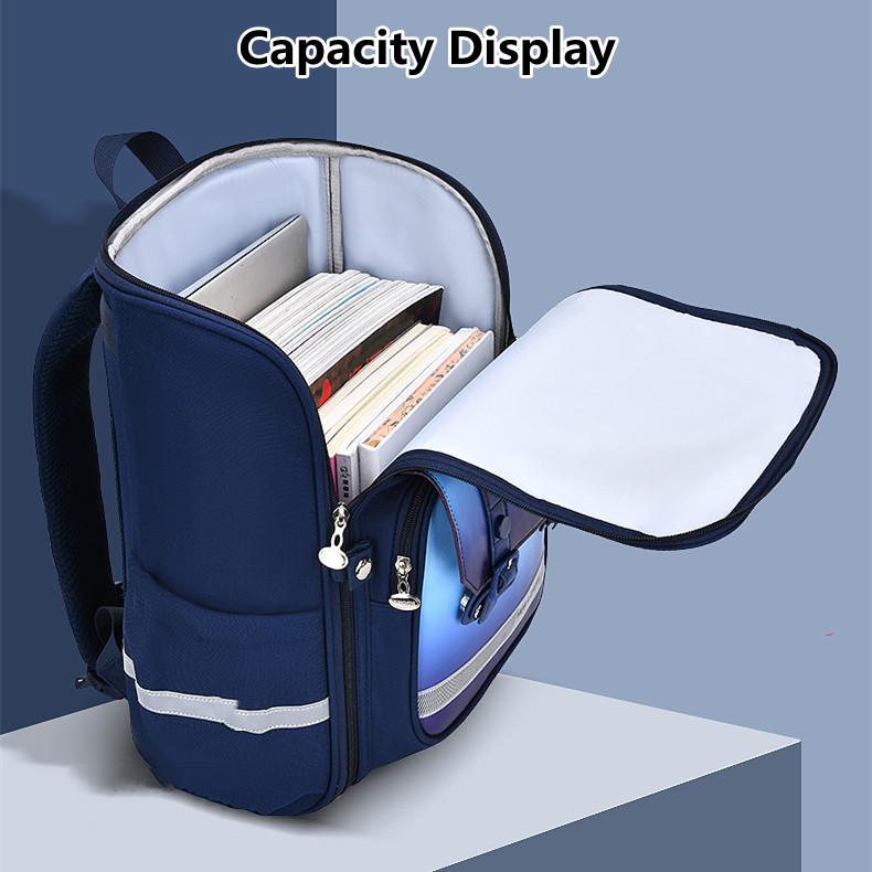 Neue Design-Gradienten-Schultasche für Grundschüler, männliche und weibliche Kinder, Rucksack der Klassen 1–6, leicht, verschleißfest, Kinderrucksäcke